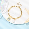 Cat Eye Charm Bracelets BJEW-JB12420-01-1