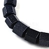 Synthetic Blue Goldstone Hexagon Prism Graduated Beaded Necklaces for Women Men NJEW-K388-03V-2