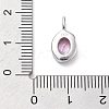 925 Sterling Silver Cubic Zirconia Oval Charms STER-S006-01S-J-3