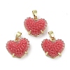 Druzy Resin Heart Pendants KK-R161-08G-2