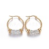 Golden Tone 304 Stainless Steel Hoop Earrings EJEW-L223-008G-1