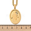201 Stainless Steel Virgin Mary Pendant Wheat Chain Necklaces for Men NJEW-S387-09G-05-5
