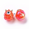 UV Plating Rainbow Iridescent Acrylic Beads OACR-A018-03D-3