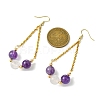 Natural Amethyst & Rose Quartz Dangle Earrings EJEW-JE05998-3
