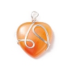 Natural Red Agate Pendants PALLOY-JF01663-09-1