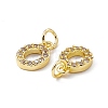 Real 18K Gold Plated Brass Micro Pave Clear Cubic Zirconia Charms KK-E068-VB452-O-3