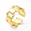 Brass Rectangle Open Cuff Ring for Men Women RJEW-A008-07G-3