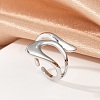 Hollow Triangle Brass Open Cuff Rings for Women RJEW-G343-13P-1