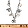 Summer Beach 304 Stainless Steel & Shell Pendant Necklaces NJEW-Z061-09P-5