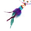 Iron Woven Web/Net with Feather Pendant Decorations AJEW-B016-05-4
