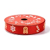5 Yards Christmas Polyester Printed Grosgrain Ribbon OCOR-A008-01E-1