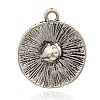Antique Silver Plated Alloy Acrylic Rhinestone Pendants ALRI-J187-01AS-2