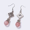 Natural & Synthetic Mixed Stone Dangle Earrings EJEW-MSMC003-05-3