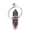 Natural Amethyst Wire Wrapped Pointed Big Pendants G-L520-I02-P-2
