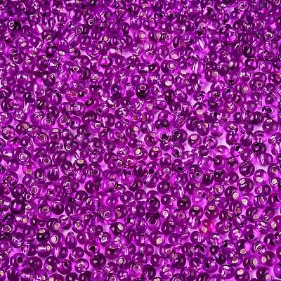 6/0 Baking Paint Transparent Fringe Glass Seed Beads SEED-N006-06H-1