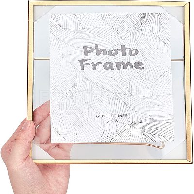 Glass Picture Frame with Iron Easel AJEW-WH0021-58A-1
