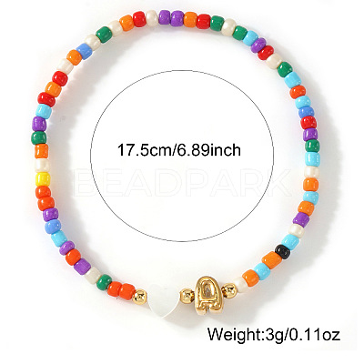 Colorful Round Glass Seed Bead Stretch Bracelets AO5283-1-1