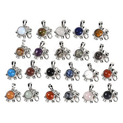 Natural & Synthetic Mixed Gemstone Pendants G-I374-A-P-1