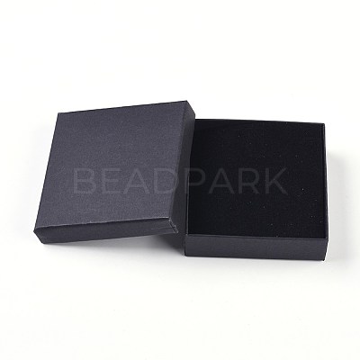 Kraft Cotton Filled Cardboard Paper Jewelry Set Boxes CBOX-G015-05-1