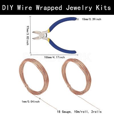 DIY Wire Wrapped Jewelry Kits DIY-BC0011-81D-03-1