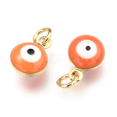 Brass Enamel Charms KK-B024-02G-H-1