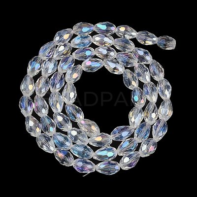 Transparent Electroplate Glass Beads Strands EGLA-N013-T6mm-B-M-1