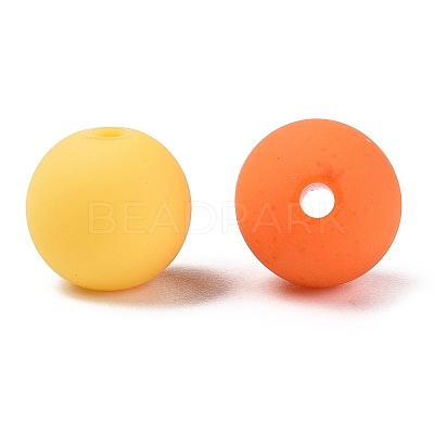 Rubberized Style Imitated Silicone Acrylic Beads MACR-T048-01C-16-1