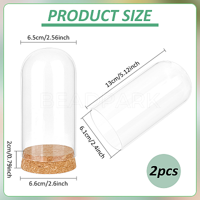 2Pcs Glass Cloche Dome Covers AJEW-BC0008-81-1