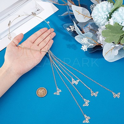 Zinc Alloy Rhinestone Hair Bands OHAR-WH20007-01A-G-1
