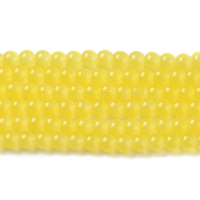 Baking Paint Imitation Jade Glass Round Bead Strands DGLA-Q021-4mm-24-1
