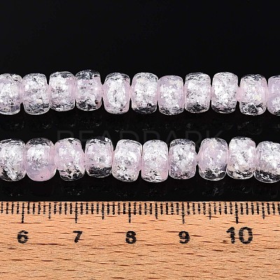 Luminous Handmade Silver Foil Glass Beads Strands FOIL-N029-02B-02-1