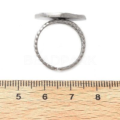 Non-Tarnish 304 Stainless Steel Sun & Moon Planet Open Cuff Ring for Women X-RJEW-B027-20P-1