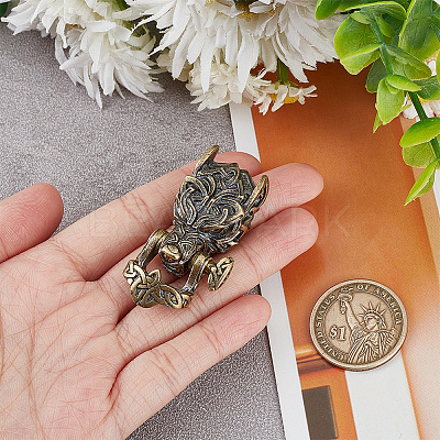 1PC Tibetan Style Wolf Shaped Brass Shackle Clasps FIND-HY0002-78-1