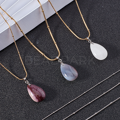304 Stainless Steel Round Snake Chain Necklace Making NJEW-UN0001-08-1