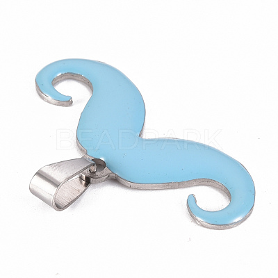201 Stainless Steel Enamel Pendants STAS-S110-075E-1
