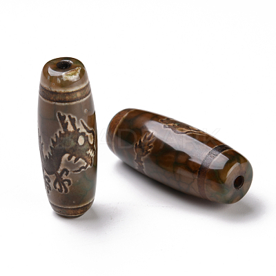 Tibetan Style dZi Beads X-TDZI-E004-10-1