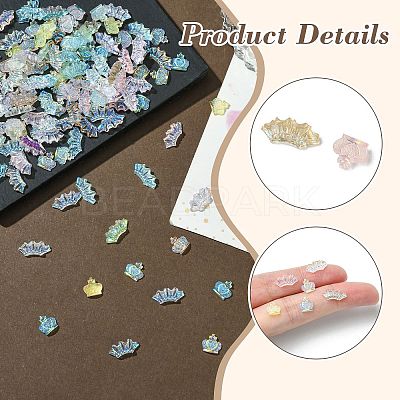 200Pcs 10 Colors Crown Resin Cabochons MRMJ-CJ0001-22-1