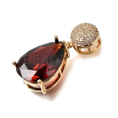 Brass Pave Cubic Zirconia Pendants KK-N290-33G-01-1