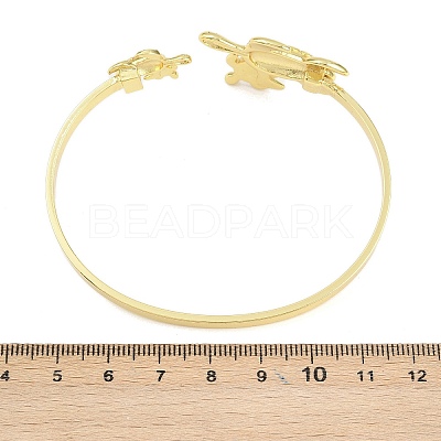 Marine Organism Brass Cuff Bangles for Women BJEW-D368-03L-G-1