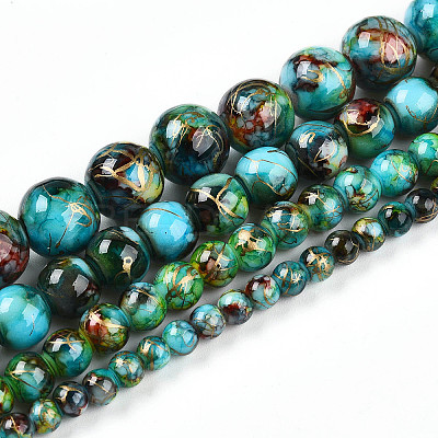 Baking Paint Glass Beads X1-DGLA-N003-6mm-B08-1