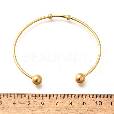 Fashion 304 Stainless Steel Cuff Bangles Torque Bangles BJEW-H473-01G-1