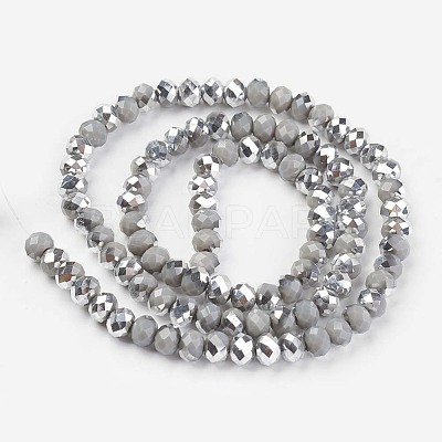 Electroplate Opaque Glass Beads Strands EGLA-A034-P6mm-M02-1