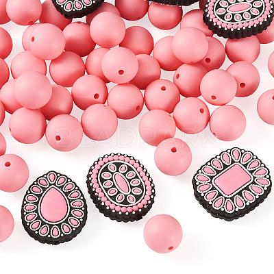 56Pcs 4 Styles Silicone Beads FIND-TA0010-75B-1