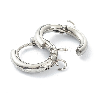 Tarnish Resistant 201 Stainless Steel Huggie Hoop Earring Findings STAS-P283-01C-P-1