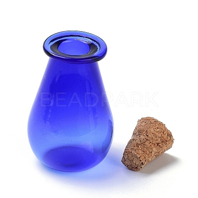 Glass Cork Bottles Ornament LS-AJEW-O032-02A-1