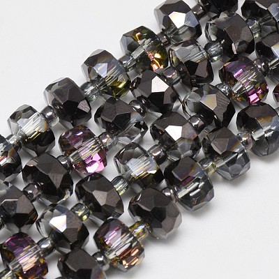 Electroplate Glass Beads Strands EGLA-Q083-8mm-D03-1