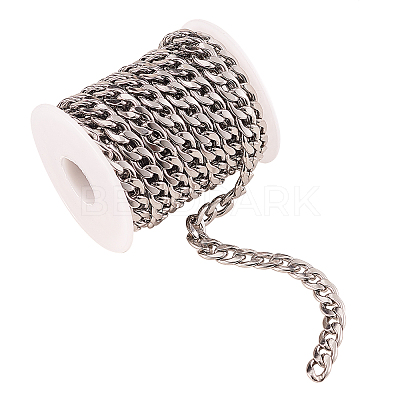304 Stainless Steel Cuban Link Chains CHS-CJ0001-27A-1