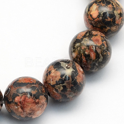 Natural Leopard Skin Jasper Round Beads Strands G-S182-8mm-1