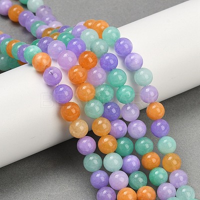 Natural Dyed White Jade Beads Strands G-NH0045-01A-1