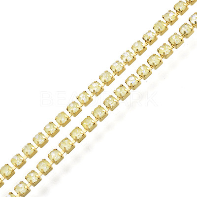 Brass Rhinestone Strass Chains CHC-N017-003B-C05-1